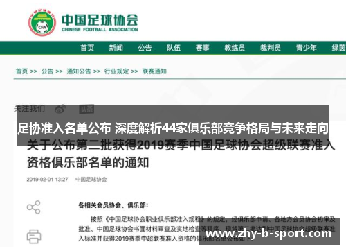 足协准入名单公布 深度解析44家俱乐部竞争格局与未来走向